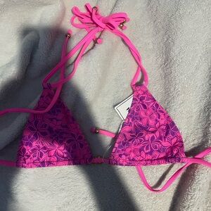 Kulani Kinis Fuchsia Floral Bikini Top